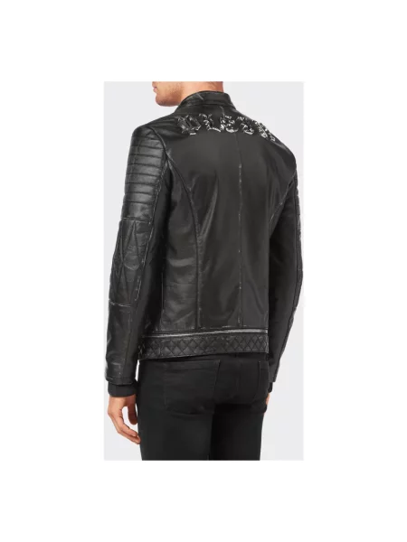 Kurtka skórzana Philipp Plein czarna
