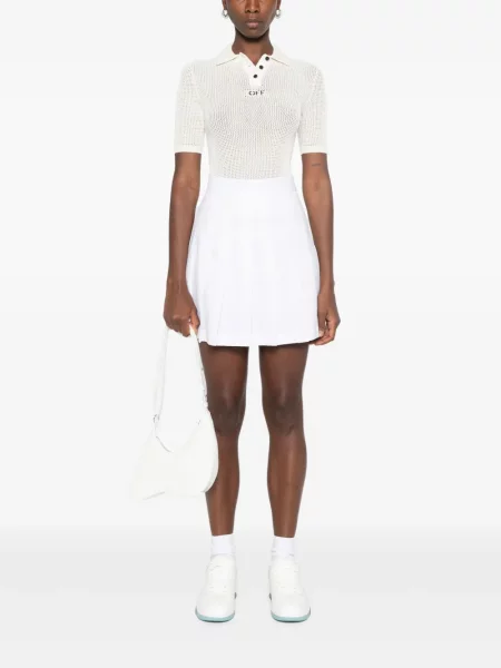 Siuvinėtos polo marškinėliai Off-white balta