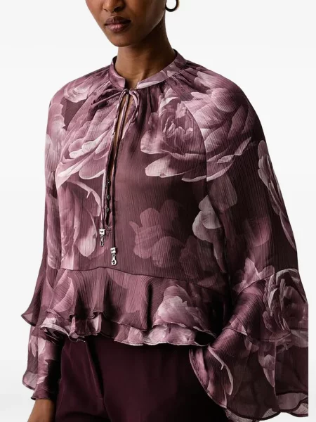 Bluză Guess cu model floral cu imagine violet