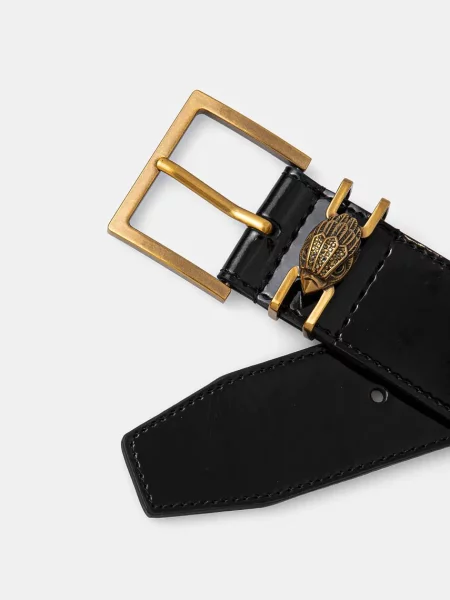 Kožený opasok Kurt Geiger London SHOREDITCH 40 BELT čierna