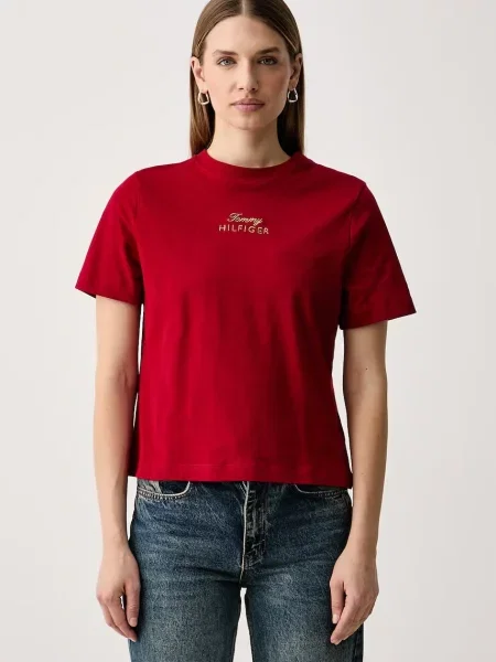 Tommy Hilfiger basic tričko dámske červená
