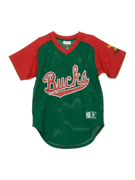 Koszulka sportowa Mitchell & Ness z dekoltem w serek