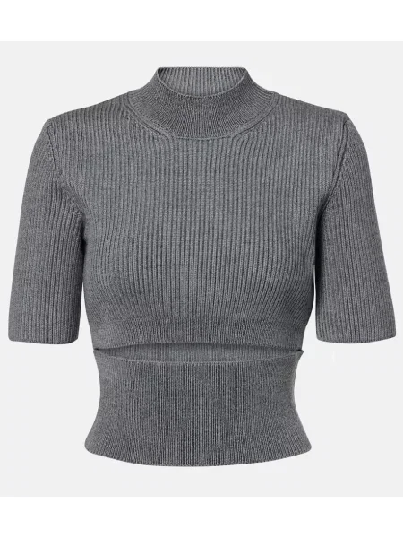 Top Alaïa de lână gri