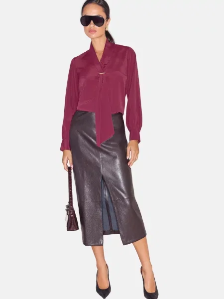 Lipsy Bluză burgundy roșu
