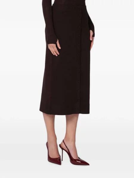 Spódnica midi Victoria Beckham brązowa