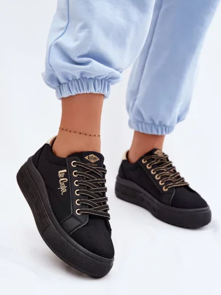 Teniși Lee Cooper cu platformă negru