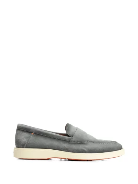 Велурени лоуфъри Santoni сиво