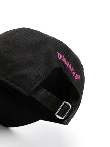 Czapka z daszkiem Dsquared2 z naszywkami czarna