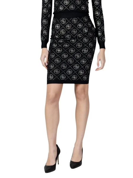 Spódnica Guess z nadrukiem czarna