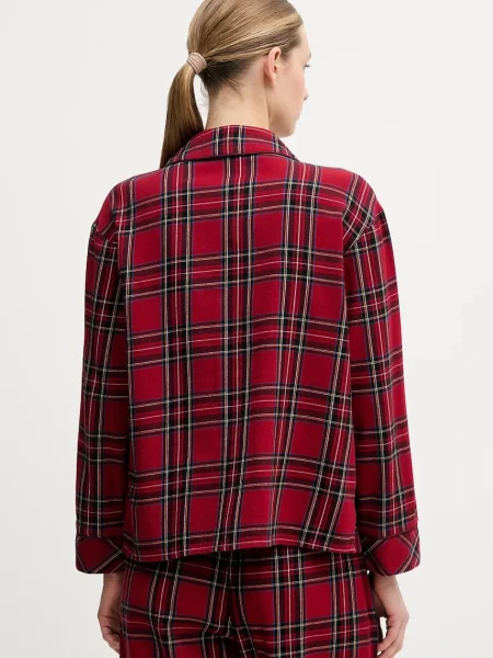 Pyžamová košile Abercrombie & Fitch vínová