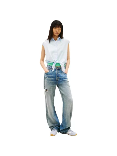 Tommy Jeans Halenka světlemodrá / bílá modrá