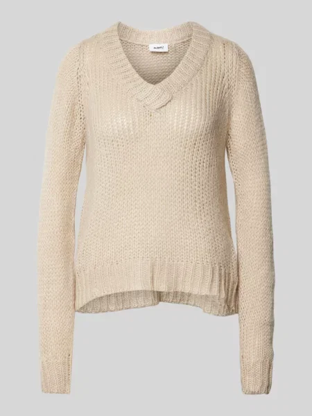 Sweter z dzianiny z fakturowanym wzorem model ‘Nicolinna’ Moves beżowy