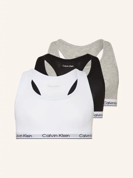 Calvin Klein Biustonosze Bustier Icon Cotton Stretch 3 Szt. schwarz biały