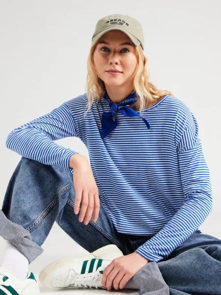 ARMEDANGELS Tričko XIANAA STRIPES svetlobéžová modrá