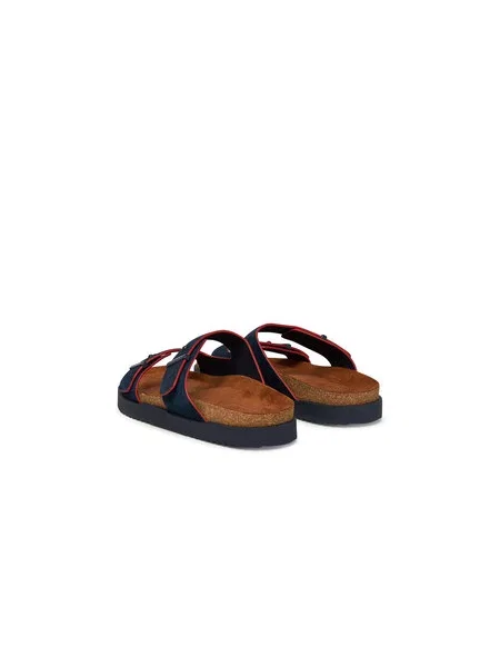 Šlepetės Tommy Hilfiger Cork Adjustable Suede Sandal Tamsiai mėlyna