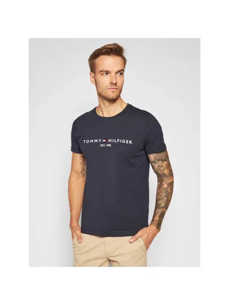 Tommy Hilfiger T-shirt Core Logo Tee Slim Fit tamnoplava