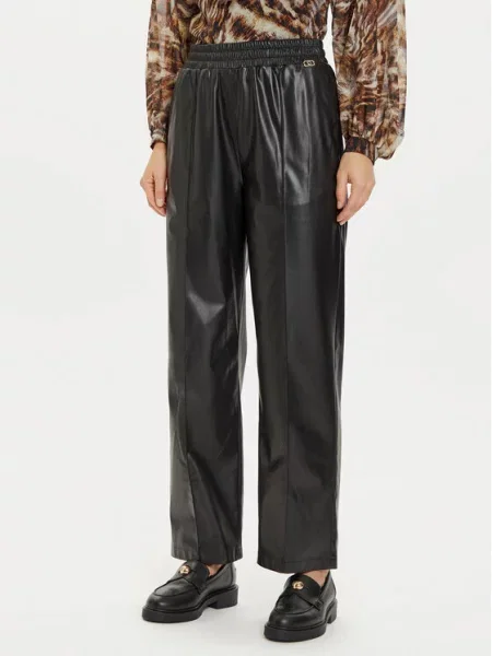 Кожаные брюки Liu Jo черные