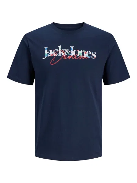 JACK & JONES Tricou JJTOM bleumarin / albastru regal / roșu alb