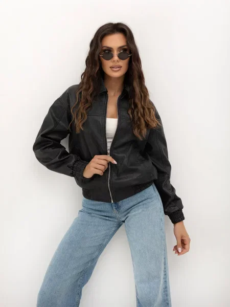 Kožna jakna Italy Moda bijela