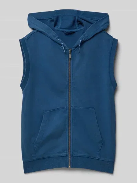 Kamizelka z dzianiny dresowej o kroju regular fit z mieszanki bawełny S.oliver Red Label niebieska
