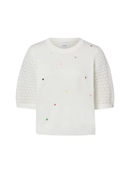 Nümph Sweter z krótkim rękawem NULulo Kobiety S biały