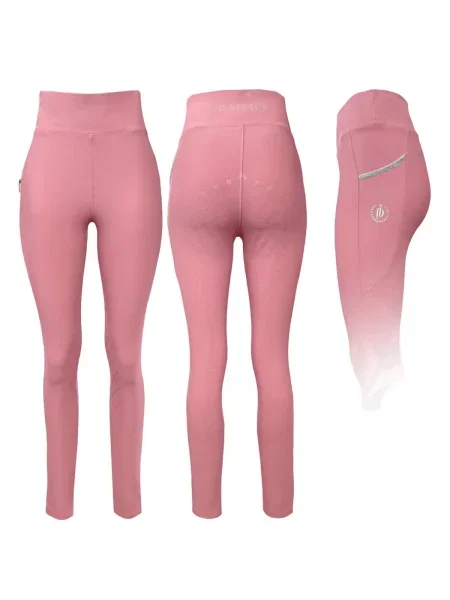 Legginsy jeździeckie z silikonowym lejem JD ATTACK Cathrine różowe