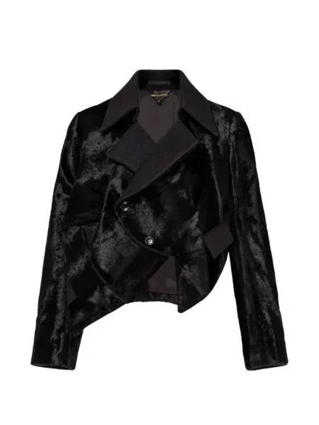 Aszimmetrikus szőrös dzseki Comme Des Garçons fekete