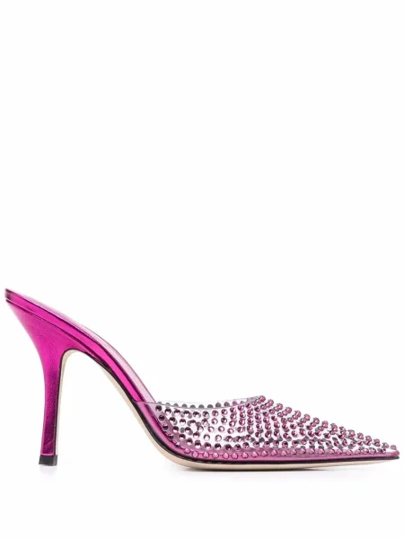 Pantofi cu toc Paris Texas de cristal roz