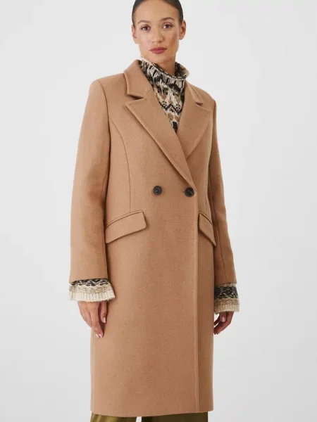Medicine płaszcz wełniany przejściowy dwurzędowy beżowy
