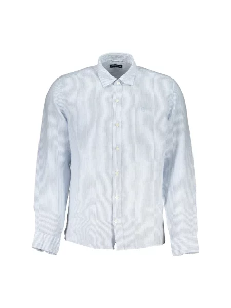 Długa lniana koszula North Sails z długim rękawem niebieska