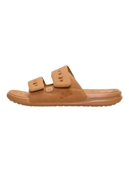 HeyDude Klapki Wave 2 Strap Slide Classic brązowe