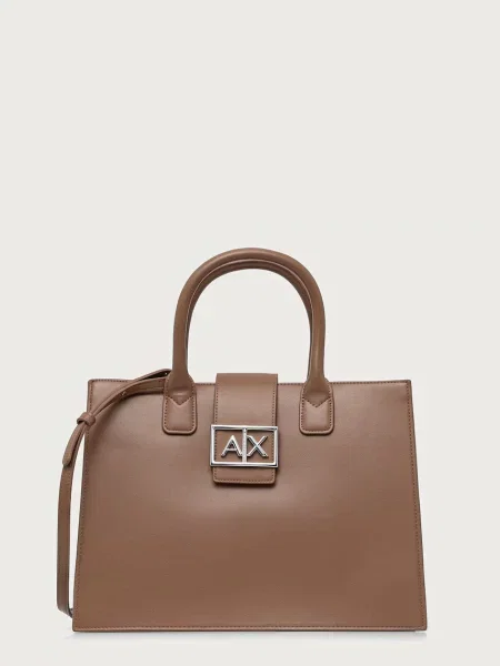 Armani Exchange geantă shopper pentru femei cu imitație de piele bej
