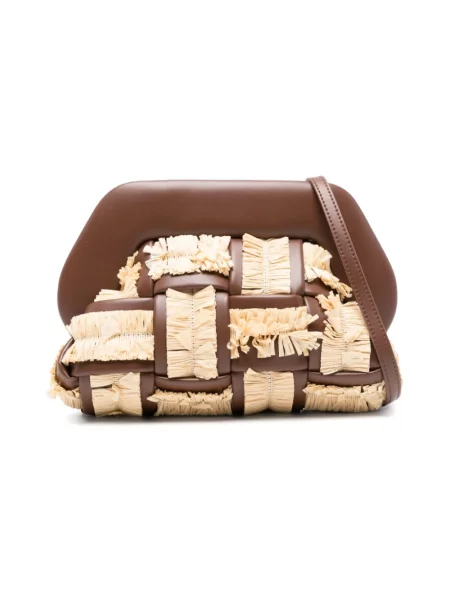 Torebka crossbody Themoirè skórzana brązowa