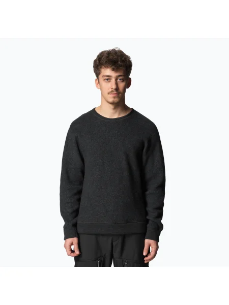 Hanorace pentru bărbați Houdini Alto Wool Crew adevărat negru