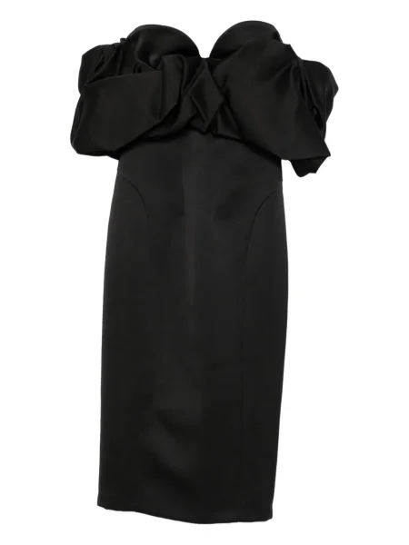 Rochie midi Elisabetta Franchi cu volane până la genunchi de costum negru