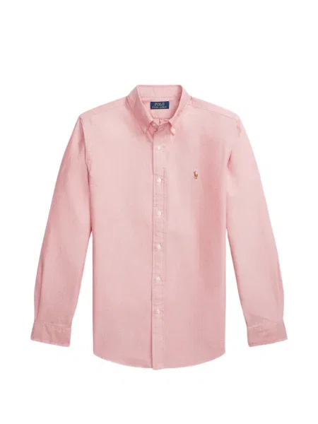 Вълнена поло тениска Polo Ralph Lauren с връзки с принт синьо