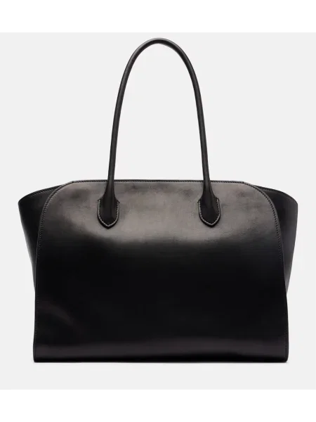 Geanta de piele The Row din piele negru
