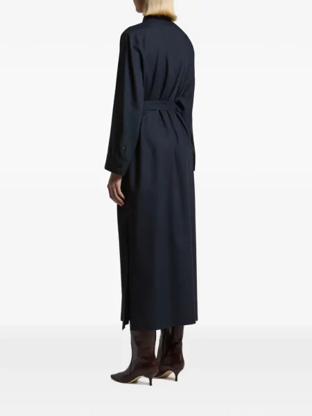 Gulerat cu centură rochie maxi Peserico albastru