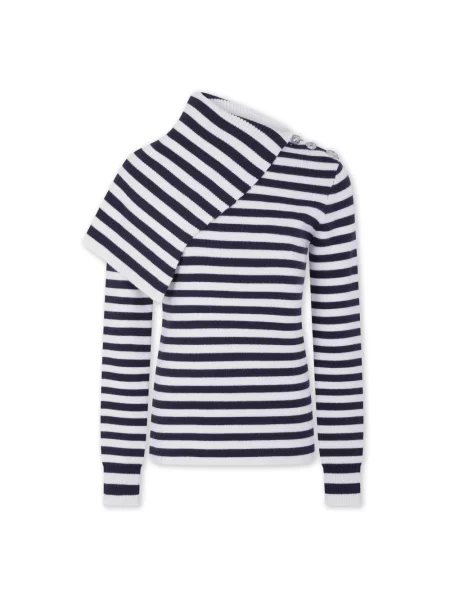 Lniany sweter Rabanne niebieski