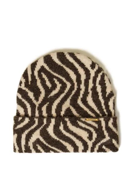 Căciulă Twinset cu imagine cu imprimeu animal print maro