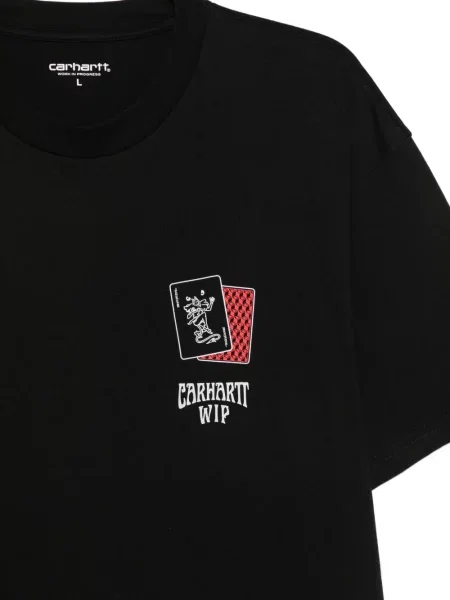 Μπλούζα Carhartt Wip με σχέδιο από ζέρσεϋ μαύρο