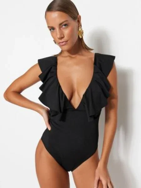Costum de baie Trendyol negru