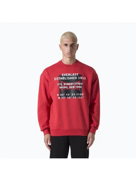Hanorac pentru bărbați Everlast Streetwear Crewneck red/black negru