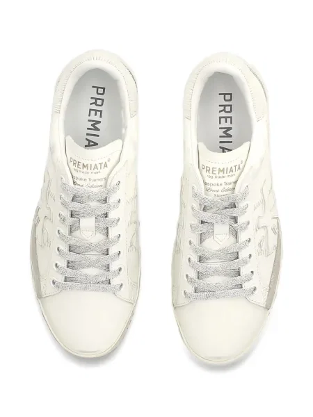Sneakerși Premiata cu broderie alb