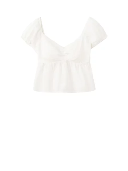 MANGO TEEN Tricou TROIA murdar alb