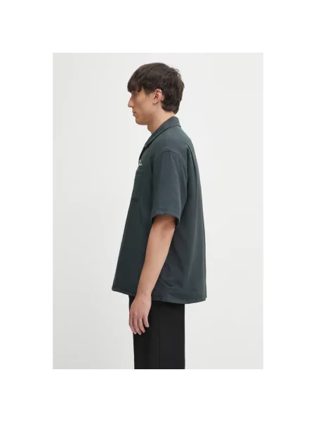 Visvim koszula grayson down czarny regular z kołnierzykiem klasycznym szara