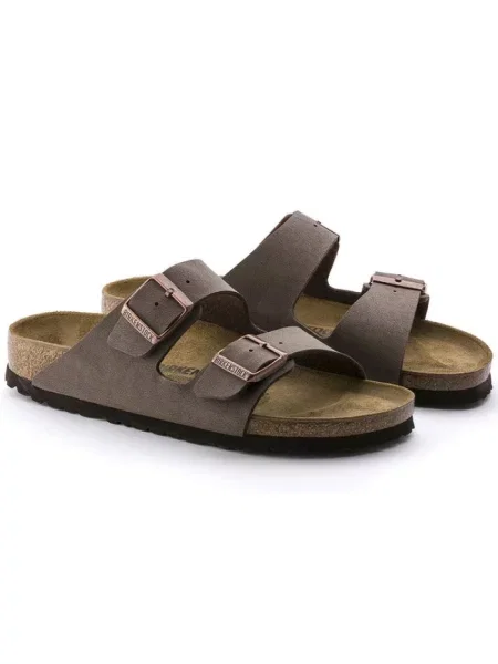 Birkenstock Arizona BF Nubuck Mocha Narrow Fit Unisex Sandały Birkenstock Size: 5 brązowy
