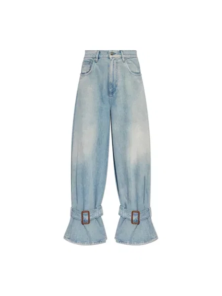 JW Anderson jeansy Buckled Cuff high waist niebieskie