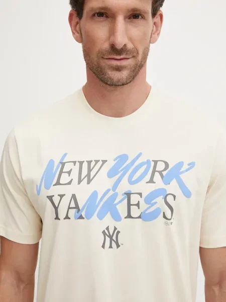 Тениска 47 brand MLB New York Yankees с принт бежово