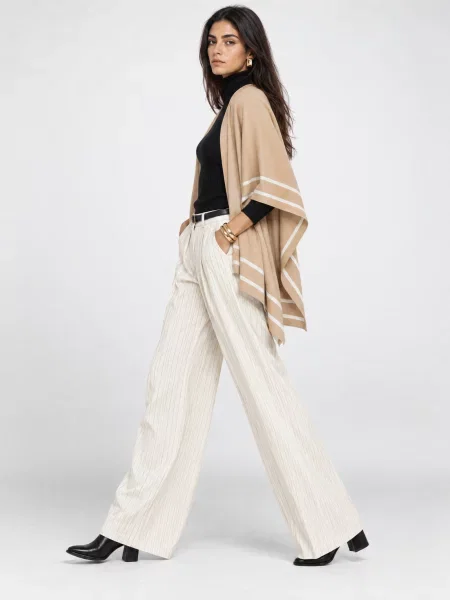 Lauren Ralph Lauren pončo dámske s vlnou béžová
